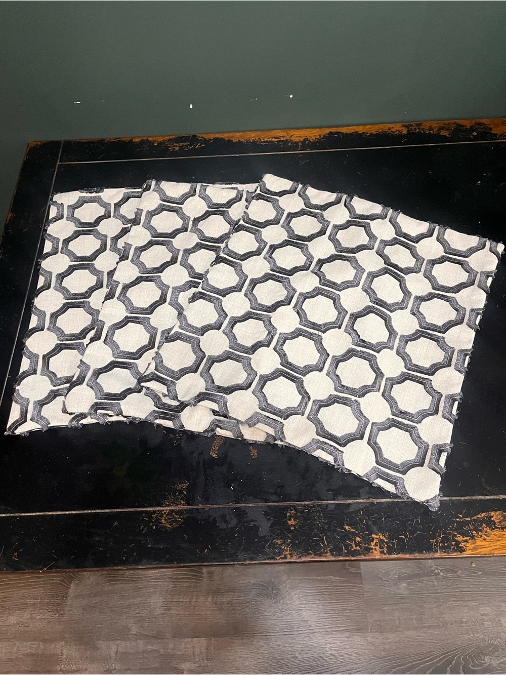 3 Decorative Geometric Throw Pillow Covers 18x18”- Gray and White